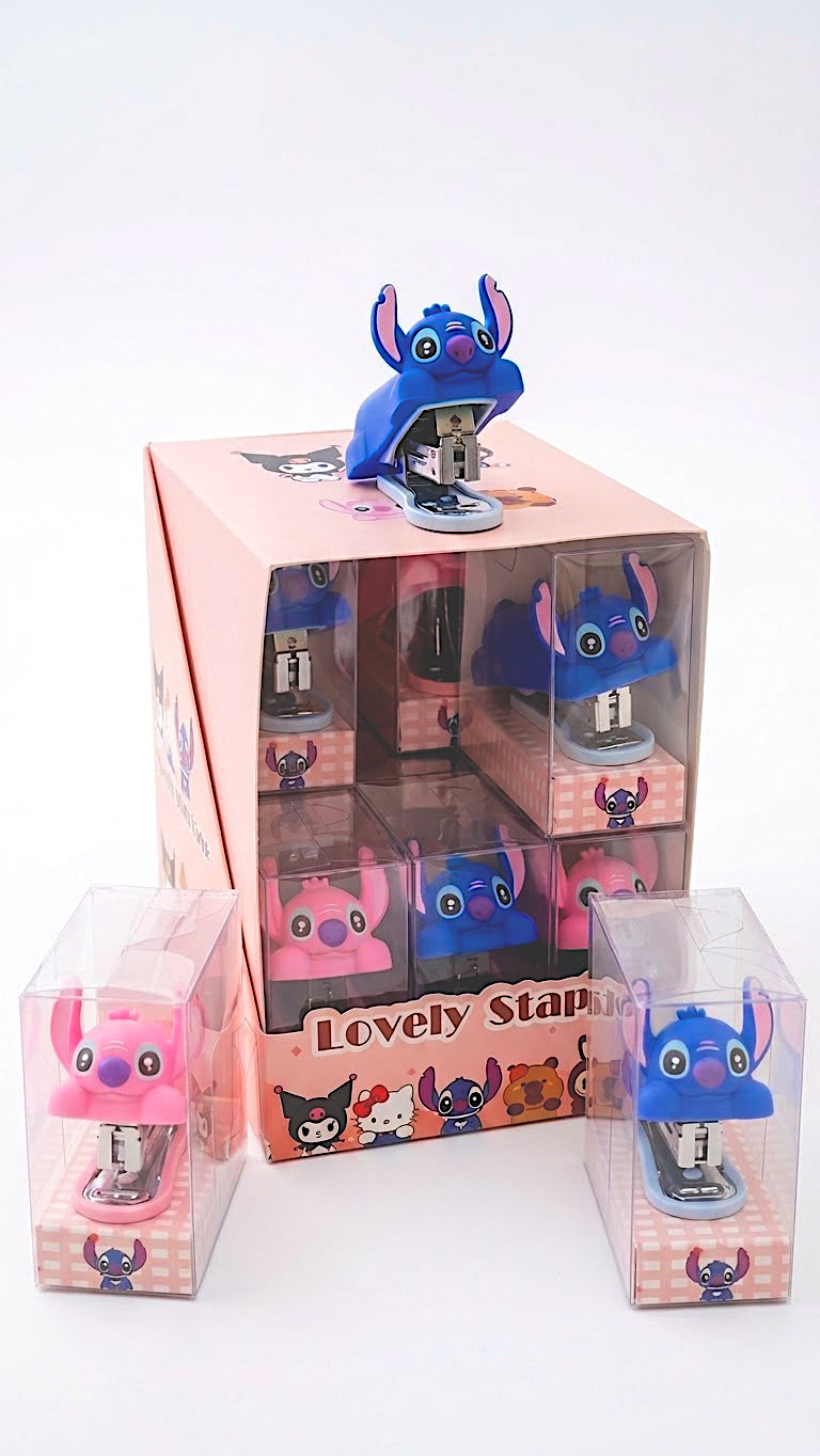 Kawaii Stitch & Angel Mini Stapler Set with Clear Gift Box
