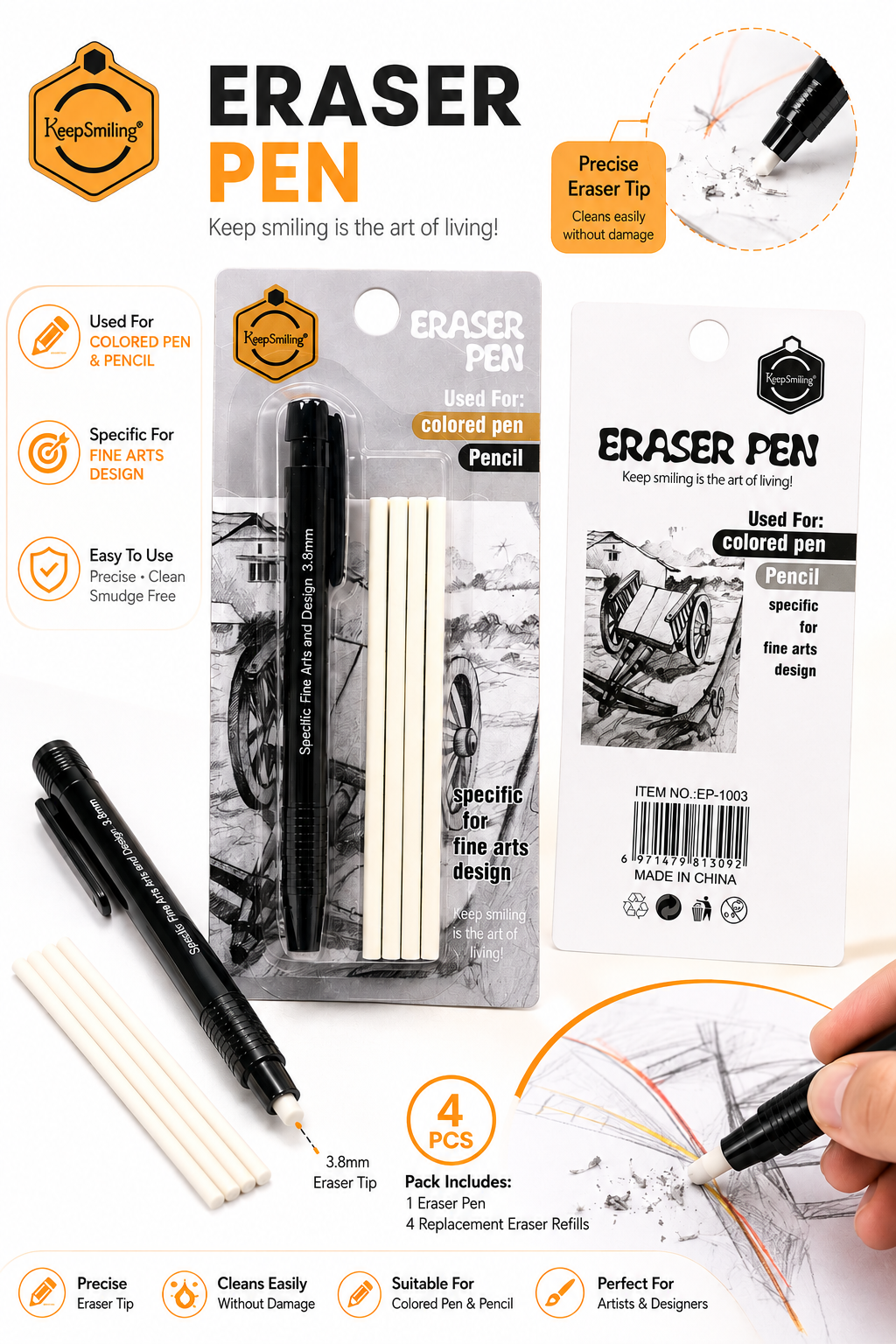 PRECISION ERASER PEN W REFILLS