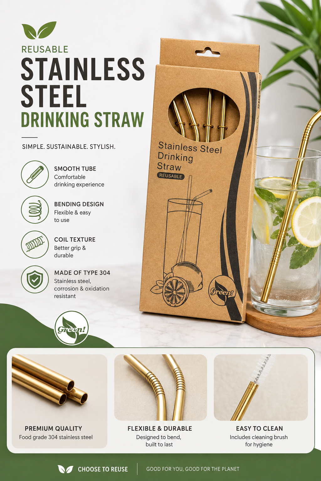 STAINLESS STEEL STRAW