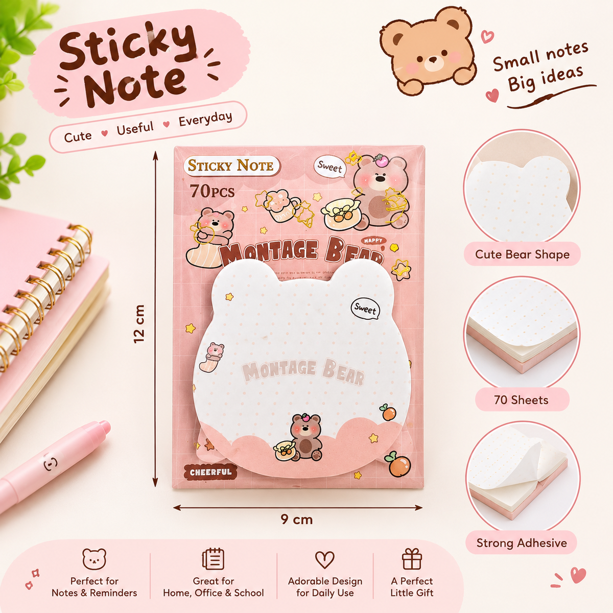 CUTE BEAR STICKY NOTES