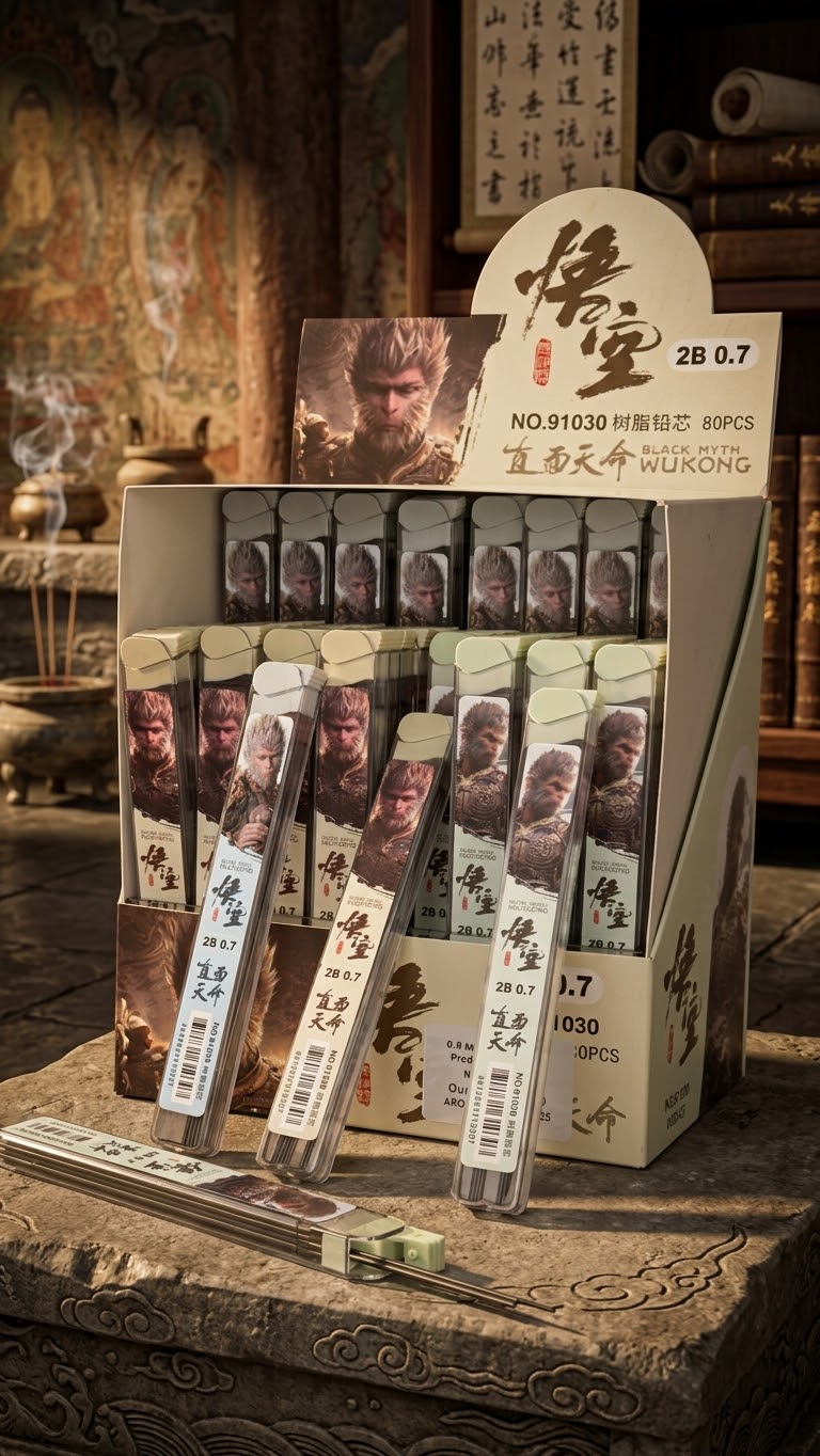 Official Black Myth: Wukong Themed 2B 0.7mm Mechanical Pencil Lead Refills – High-Grade Resin Pencil Lead